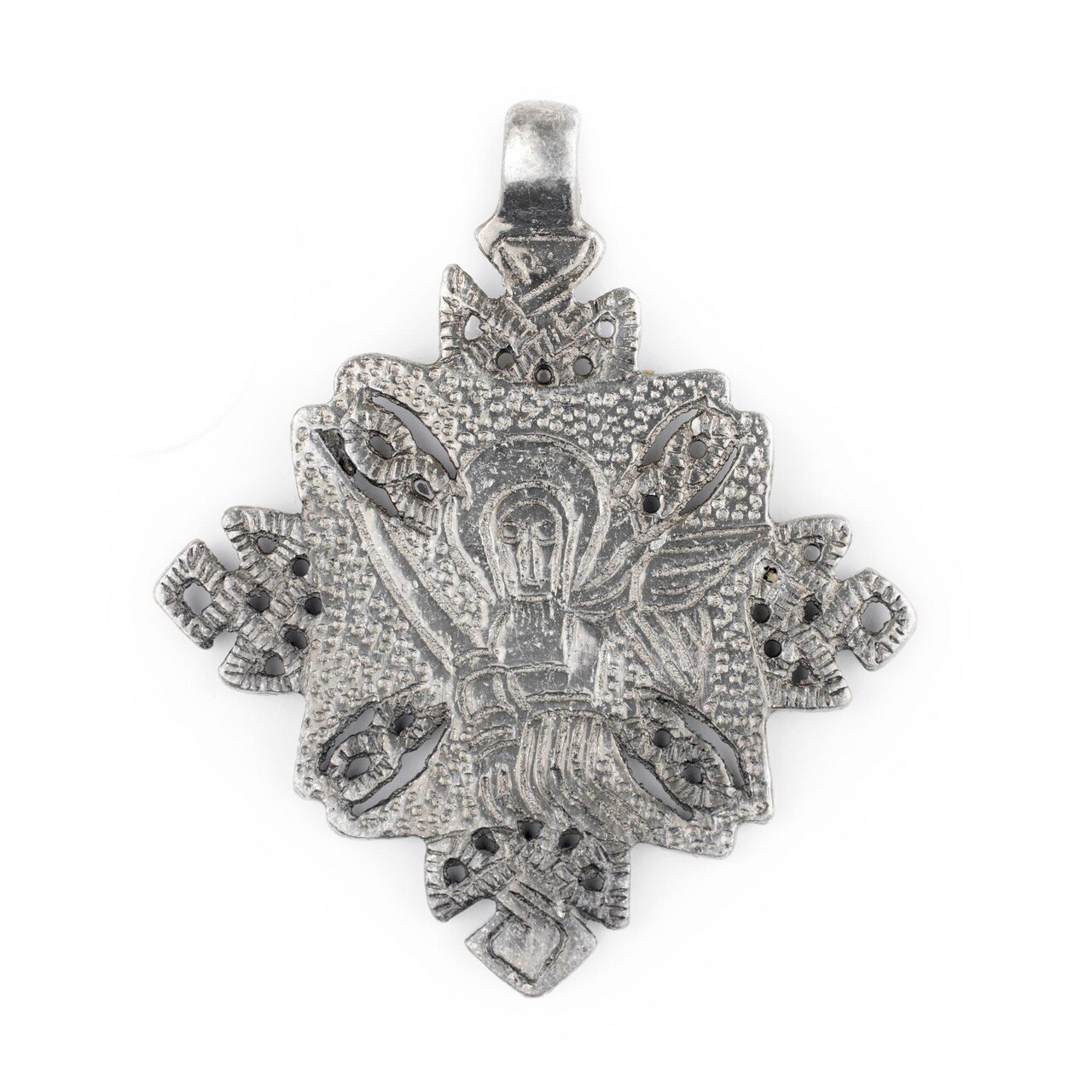 The Bead Chest Silver Ethiopian Coptic Cross Pendant, African Abyssinian Design, Orthodox Christian Pendant for Jewelry